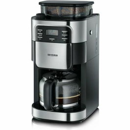 Severin KA 4810 Cafetière filtre avec broyeur intégré, Noir et Inox