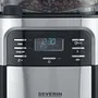 Severin 4810 Cafetière filtre avec broyeur intégré, Noir et Inox, 1000W, 1.4L, écran LCD, réglage de mouture, fonction Aroma