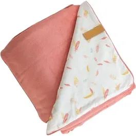 Domiva - Couverture bébé douce microfibre Happy, motif petites plumes multicolore, 75 cm x 100 cm, 100% polyester