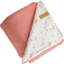 Domiva - Couverture bébé douce microfibre Happy, motif petites plumes multicolore, 75 cm x 100 cm, 100% polyester