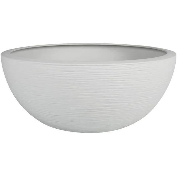 Eda - Graphit Up - Pot vasque décoratif Ø 40 cm - Résistant au gel et aux UV - Pour intérieur et extérieur - Volume 14,9 L - Blanc cérusé Eda - Graphit Up - Pot vasque décoratif Ø 40 cm - Résistant au gel et aux UV - Pour intérieur et extérieur - Volume 14,9 L - Blanc cérusé