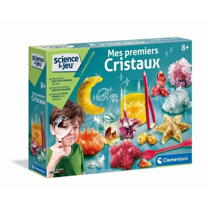 Clementoni - Science & Jeu - Mes premiers cristaux - Kit de création de cristaux colorés et translucides pour enfants Clementoni - Science & Jeu - Mes premiers cristaux - Kit de création de cristaux colorés et translucides pour enfants