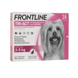 Frontline Tri-Act Chien XS - 2-5kg - 3 pipettes, Anti-puces et anti-tiques