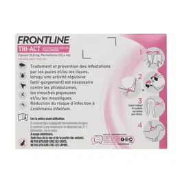 Frontline Tri-Act - Anti-puces, anti-tiques et répulsif moustiques pour chien de 2 à 5 kg - 3 pipettes - Action préventive contre la maladie de Lyme et la leishmaniose