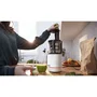 Bosch MESM500W Extracteur de jus VitaExtract Blanc/Chrome, 150 W, 1 vitesse + reverse, sécurité couvercle, 2 filtres, carafe et accessoires