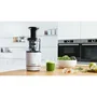 Bosch MESM500W Extracteur de jus VitaExtract Blanc/Chrome, 150 W, 1 vitesse + reverse, sécurité couvercle, 2 filtres, carafe et accessoires