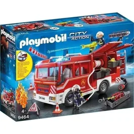 Playmobil 9464 Fourgon d'intervention des pompiers City Action - Canon à eau, module lumineux et sonore - 138 pièces - Dès 4 ans