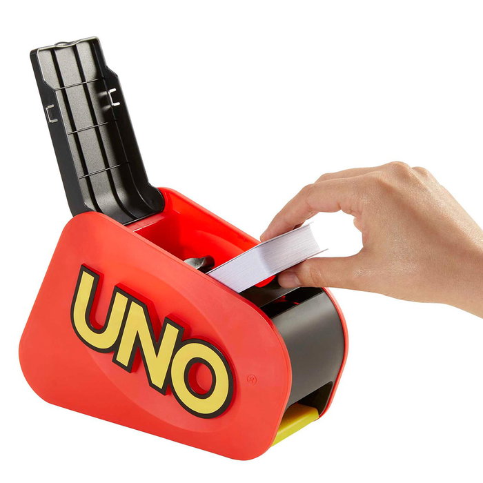 Mattel Games Uno Extreme Jeu de Cartes avec Lanceur, Effets Sonores et Lumières - Version Française - Recommandé à partir de 7 Ans