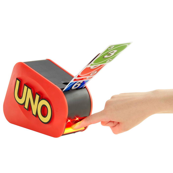 Mattel Games Uno Extreme Jeu de Cartes avec Lanceur, Effets Sonores et Lumières - Version Française - Recommandé à partir de 7 Ans