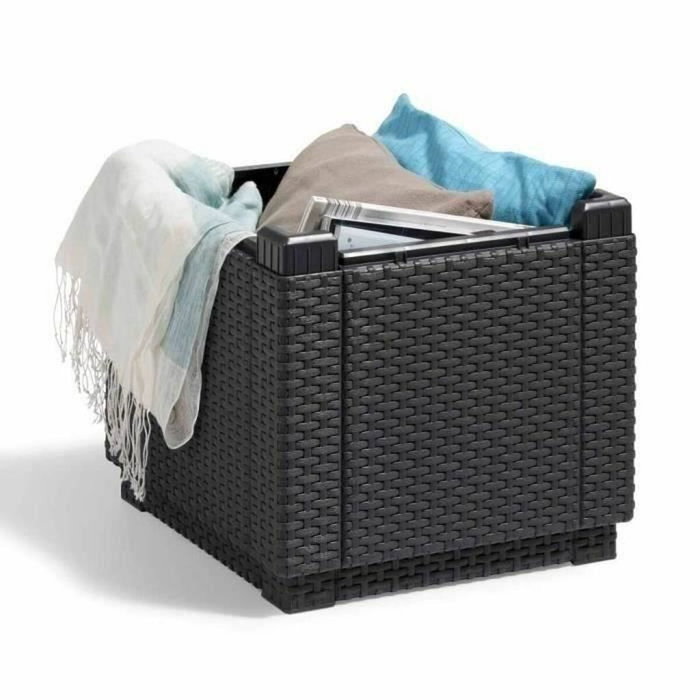 ALLIBERT by KETER Pouf de rangement Cube Graphite 213816 422801