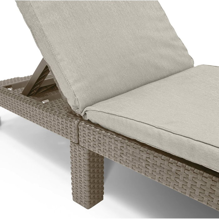 ALLIBERT by KETER Daytona - Bain de soleil en résine imitation rotin avec coussin - Cappuccino ALLIBERT by KETER Daytona - Bain de soleil en résine imitation rotin avec coussin - Cappuccino