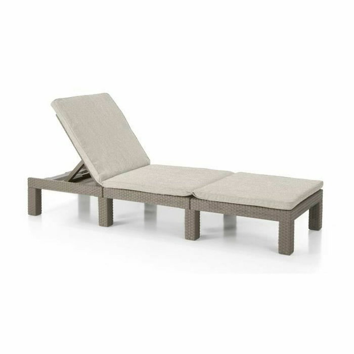 ALLIBERT by KETER Daytona - Bain de soleil en résine imitation rotin avec coussin - Cappuccino ALLIBERT by KETER Daytona - Bain de soleil en résine imitation rotin avec coussin - Cappuccino