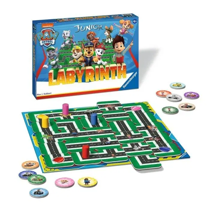 Ravensburger - Pat'Patrouille Labyrinthe Jr - Jeu de société enfant - Chasse au trésor dans un labyrinthe en mouvement - À partir de 4 ans