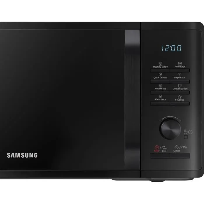 Samsung Micro-ondes Solo MS23K3555E, 23 Litres, Noir, Contrôle Électronique avec Bouton et Fonction Maintien au Chaud