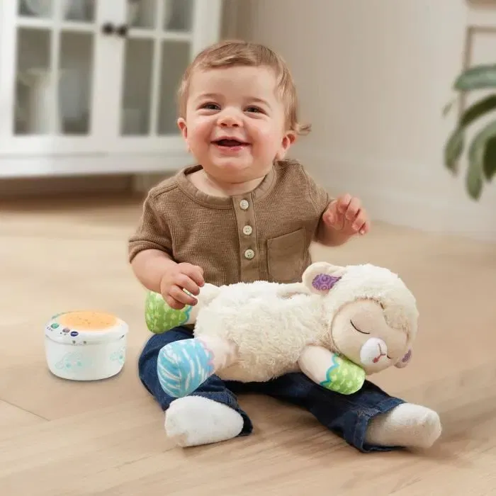 Vtech Baby - Manon, Lumi Mouton Nuit Étoilée, Veilleuse 3 en 1 avec Projections, Mélodies et Bruits Blancs, Peluche Douce pour Bébé