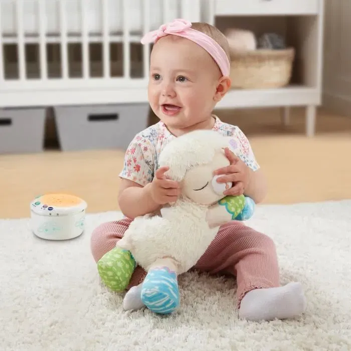 Vtech Baby - Manon, Lumi Mouton Nuit Étoilée, Veilleuse 3 en 1 avec Projections, Mélodies et Bruits Blancs, Peluche Douce pour Bébé