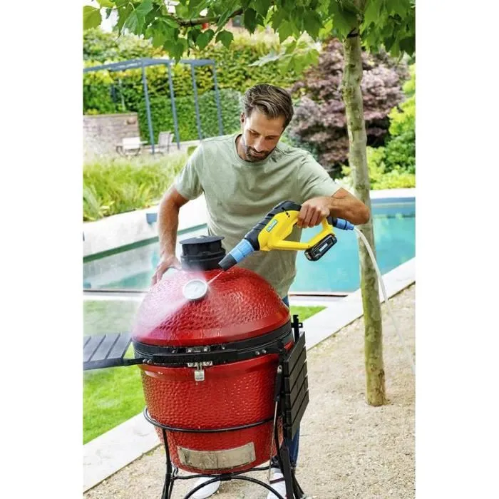 Gloria MultiJet 18V Nettoyeur haute pression sans fil à 3 pressions réglables (2,5 à 25 bar) - Système de nettoyage, moussage et soin des plantes - Compatible batterie BOSCH 18V