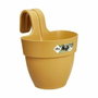 Elho Vibia Campana Easy Hanger Small - Pot de fleurs balcon rond - Jaune miel - 2,8 L