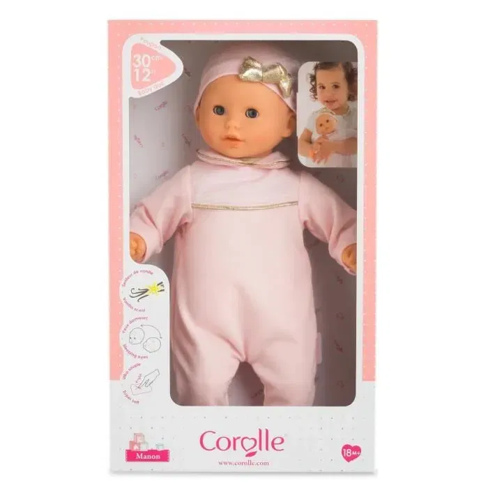 Corolle Mon Premier Poupon - Bébé Calin Manon, 30 cm, au doux parfum de vanille, yeux dormeurs, habillé - Dès 18 mois