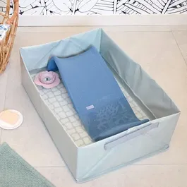 BEABA Baignoire bébé pliable Pop Up Camele'o, Ultra Compacte, Dès la naissance - Bleu