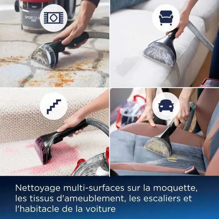 Bissell Spotclean Pro 1558N - Nettoyeur Détacheur Professionnel Portatif - Réservoir 3,5L - Efficace contre toutes les taches
