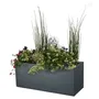 EDA Bac à fleurs Graphit 98 L, Gris Anthracite 99.5 x 39 x 43 cm - Jardinière pour extérieur