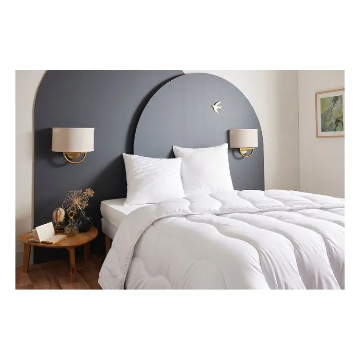 Abeil Oreiller à mémoire de forme matelassé Blanc 60 x 60 cm - Microfibre polyester - Garnissage mousse viscoélastique 950 g/m²