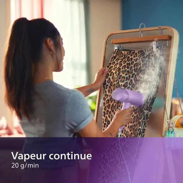 Philips STH3010/70 Défroisseur à main vapeur - Série 3000 - 1000W - 20 g/min - Prêt en 30s - Fonction ions - Pliable - Vert