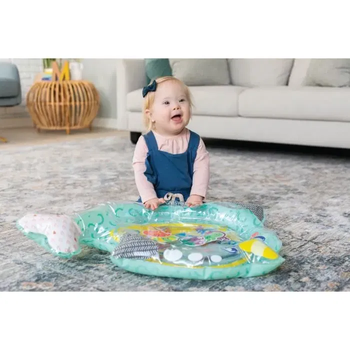 Infantino Tapis d'eau Découverte sensorielle Licorne des mers - 71 x 48 cm - Pour bébés de 3 mois à 4 ans avec 6 animaux aquatiques flottants