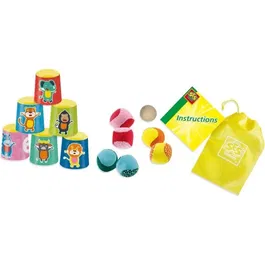 SES CREATIVE Jeu de chamboule-tout et de pétanque avec canettes et boules souples pour enfants