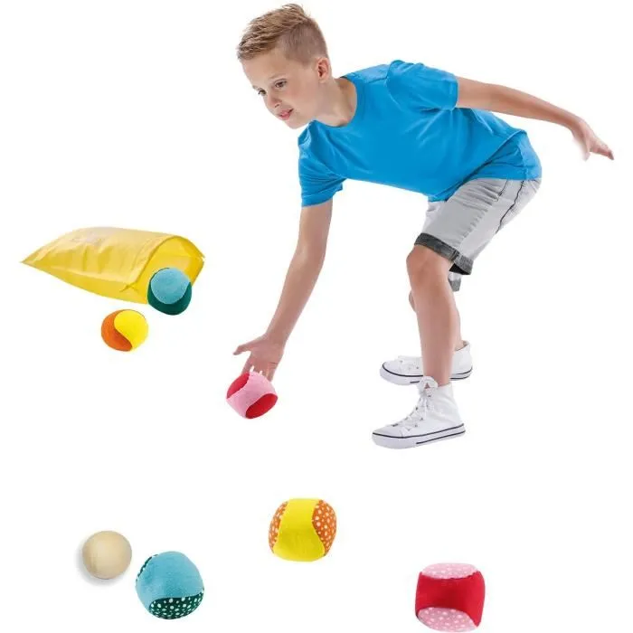 SES CREATIVE Jeu de chamboule-tout et de pétanque avec canettes et boules souples pour enfants