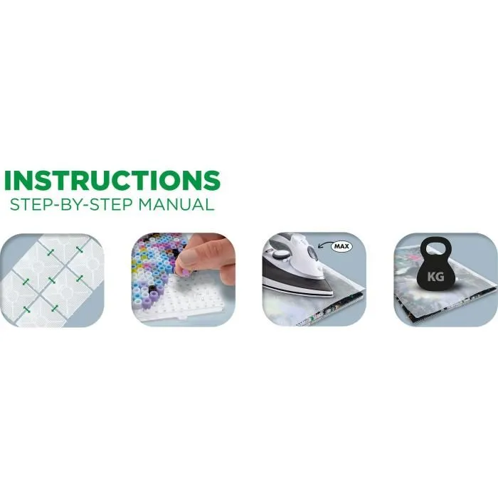 SES CREATIVE 7000 - Kit de Perles à Repasser Motif Bouddha Créatif pour Enfants avec 6 Plaques Connectables et Feuille d'Exemple