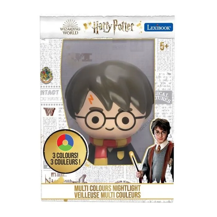 Lexibook HARRY POTTER - Veilleuse LED 3D à changement de couleurs (bleu, jaune, rouge, vert) - Format poche 13 cm - Alimentation piles incluses