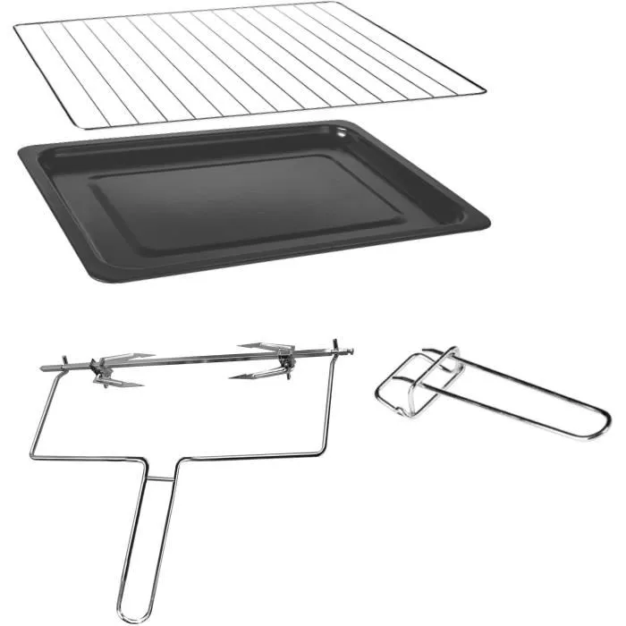 Continental Edison CEMF38DIG - Minifour Électrique 38 Litres Noir - 1600W - Chaleur Tournante, Grill, Rôtissoire - Thermostat Réglable 230°C