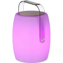 Lumisky Lampe d'extérieur musicale avec haut-parleur Bluetooth 10W - Éclairage LED blanc et RGB - Autonomie 8h - 21 x 21 x 31 cm