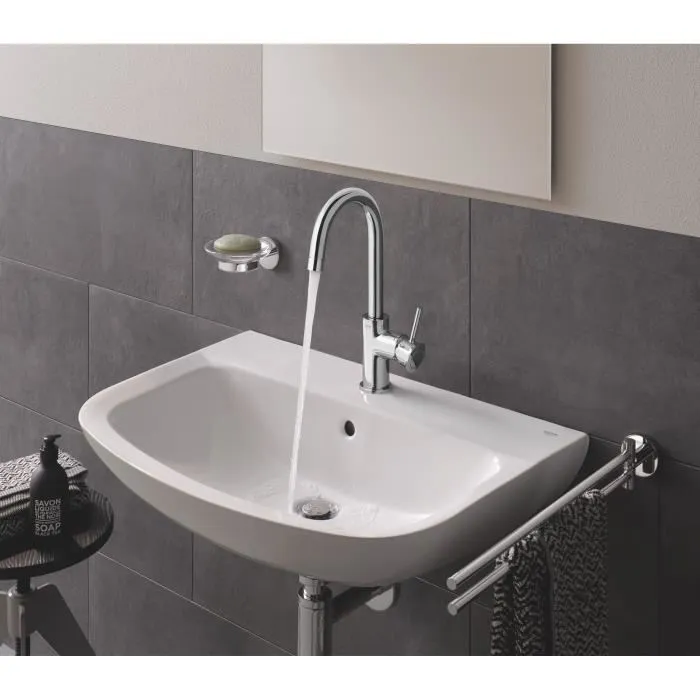 GROHE Mitigeur lavabo monocommande pivotant chromé, taille L, économie d'eau, débit 5 l/min, hauteur 209 mm, perçage monotrou 34 mm