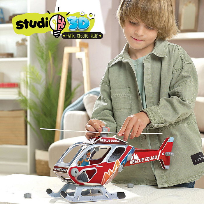 Educa Puzzle 3D à construire - Helicoptère de secours - Studio 3D - Référence 19187 - Puzzle éducatif pour enfant dès 5 ans