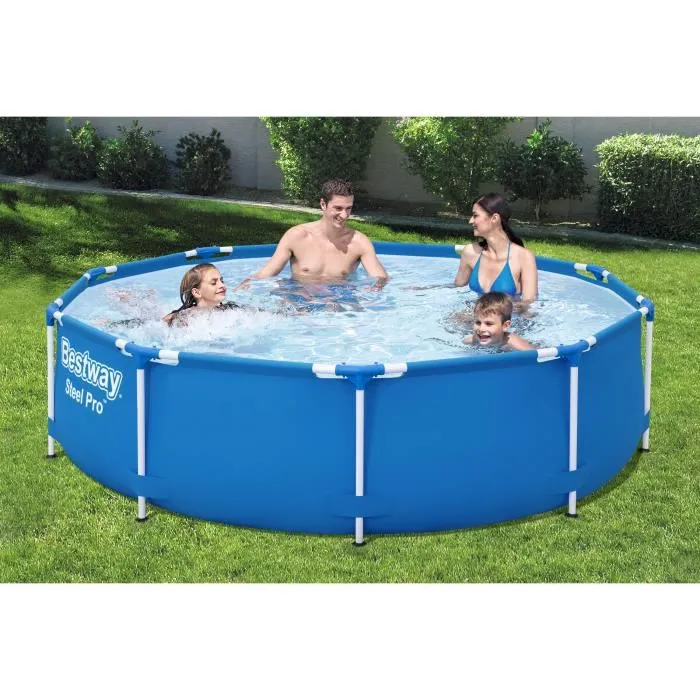 Bestway Piscine hors sol tubulaire Steel Pro 305 x 76 cm Ronde - Filtre à cartouche 1,249m³/h - Kit complet