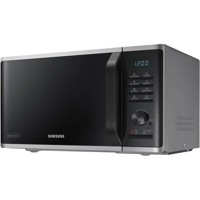 Samsung Micro-ondes Solo MS23K3555ES, 23L Acier Inoxydable, Contrôle Électronique, Fonction Maintien au Chaud et Décongélation Samsung Micro-ondes Solo MS23K3555ES, 23L Acier Inoxydable, Contrôle Électronique, Fonction Maintien au Chaud et Décongélation