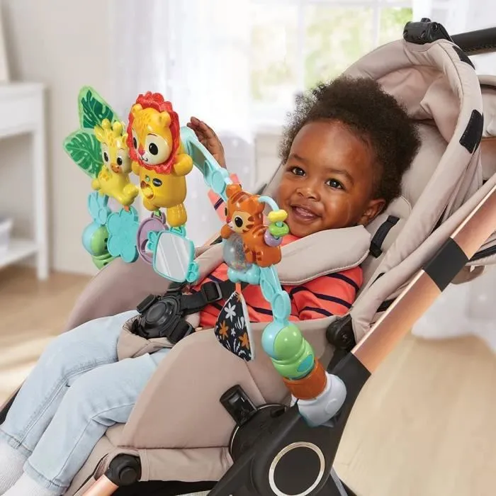 VTech Baby Arche d'Éveil Musical Baby Loulous - Arche d'Activités Jungle pour Berceau, Siège Auto, Poussette, Jouet Sensoriel avec Effets Sonores pour Bébé