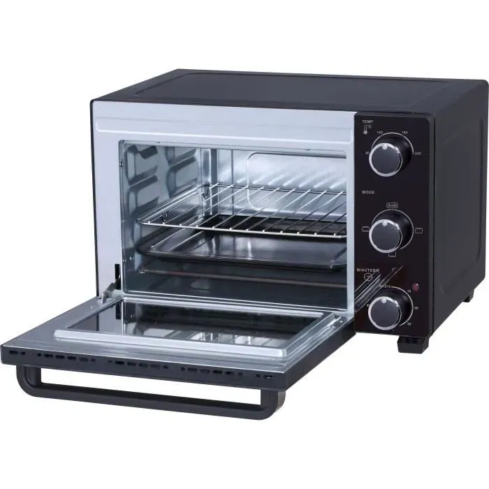 Continental Edison CEMF22B - Minifour électrique 22L noir - 1300W - Convection naturelle - Minuterie 60 min - Thermostat 230°C