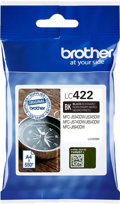 Brother LC422BK Cartouche d'encre Noire, 550 pages