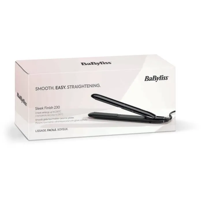 BaByliss ST255E Sleek Finish Lisseur avec Températures Digitales et Plaques Tourmaline Céramique