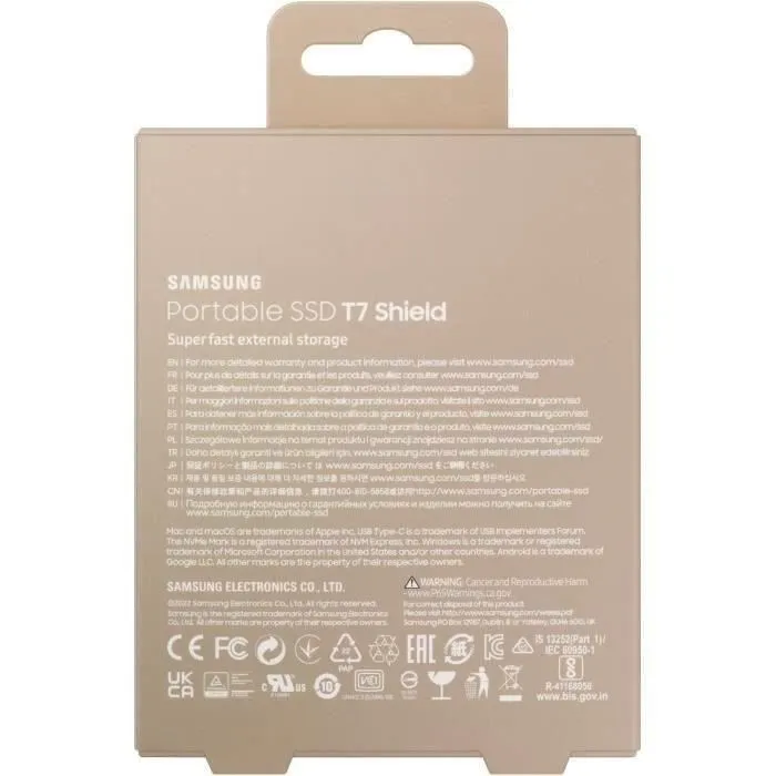 Samsung T7 Shield SSD Externe 2 To USB 3.2 Gen 2 (USB-C) MU-PE2T0K/EU