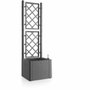 Stefanplast Bac à fleurs Natural Deluxe Carré avec treillis Stone Gris 43x43x142cm