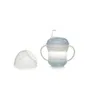Thermobaby Tasse d'apprentissage antifuite avec couvercle, bec en silicone doux et poignées ergonomiques pour bébé, 180 ml, Bleu