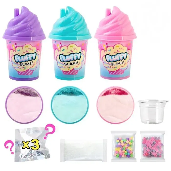 Canal Toys SO DIY So Slime Fluffy - Kit de 3 shakers Slime Fluffy parfumés avec figurine surprise - SSC 101 - Créatif dès 6 ans