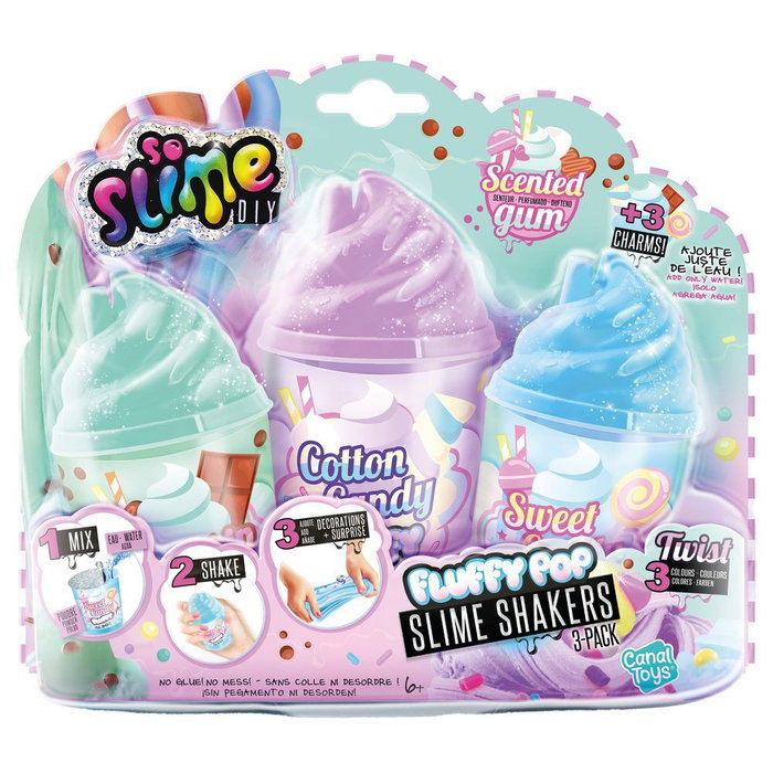 Canal Toys SO DIY So Slime Fluffy - Lot de 3 Slime Shakers Fluffy parfumés Canal Toys SO DIY So Slime Fluffy - Lot de 3 Slime Shakers Fluffy parfumés