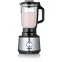 Severin KM3892 Robot Multifonctions Blender 1.5 L, 1200 W, Inox et Noir, 2 Vitesses + Fonction Pulse, Hachoir et Râpe