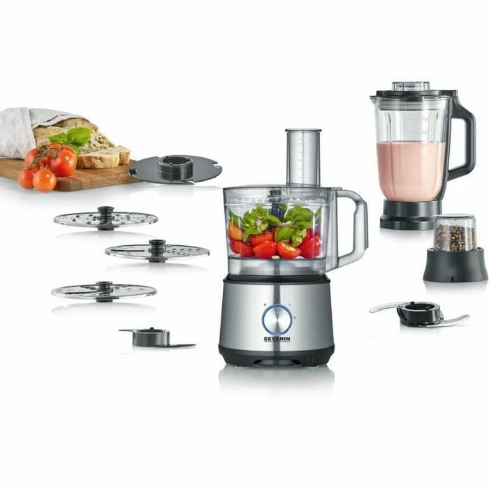Severin KM3892 Robot Multifonctions 1200 W Inox et Noir avec Blender 1,5 L Severin KM3892 Robot Multifonctions 1200 W Inox et Noir avec Blender 1,5 L